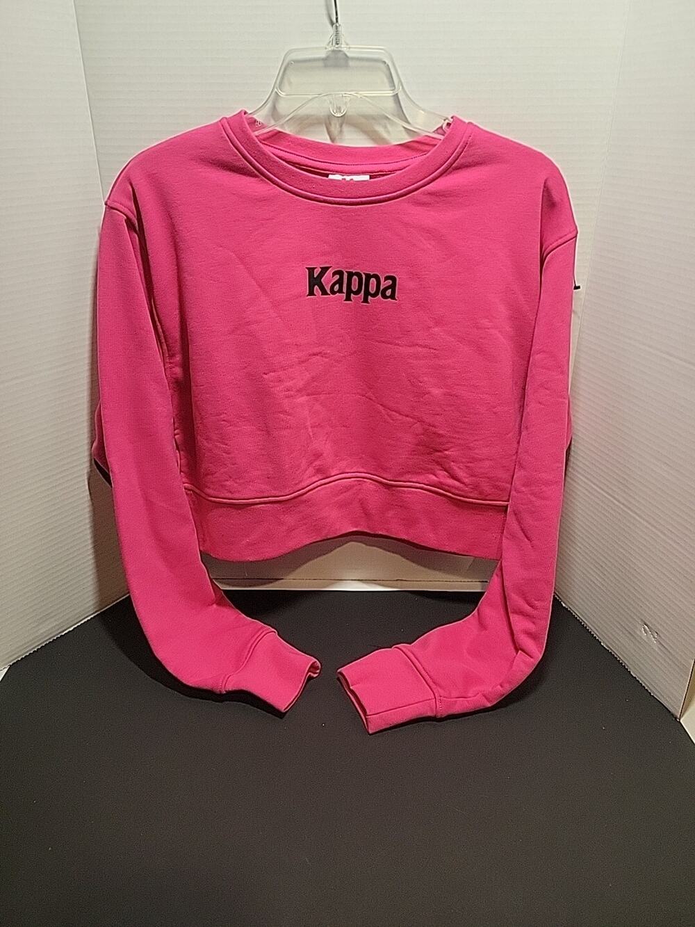 Kappa Womens Fushsia Crop Sweater Regular Fit Pullover Size Med NWT